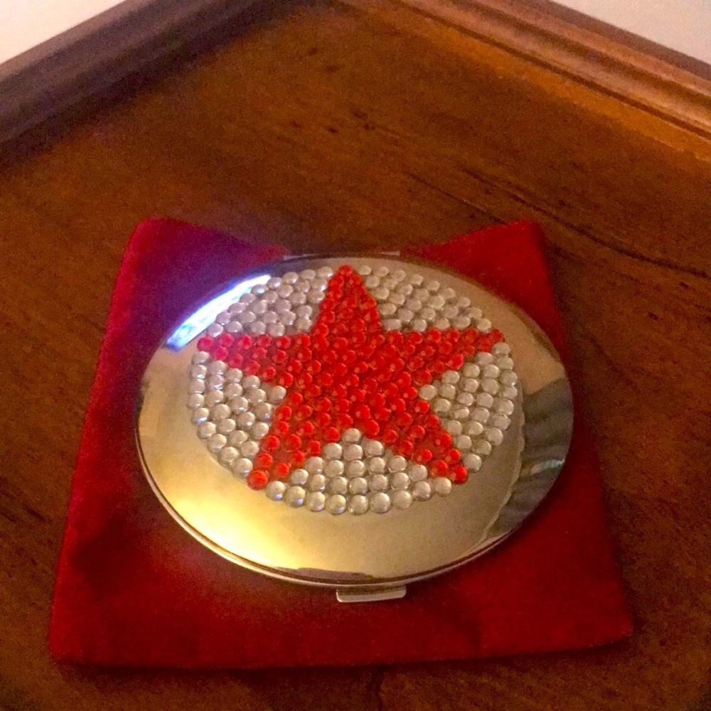 Rhinestone Double-Sided Compact Mirror
